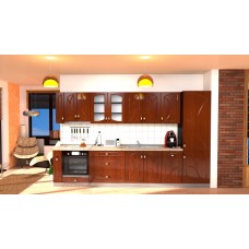 Bucatarie Zebra wenge / Fronturi MDF cedru frunza - Varianta 3